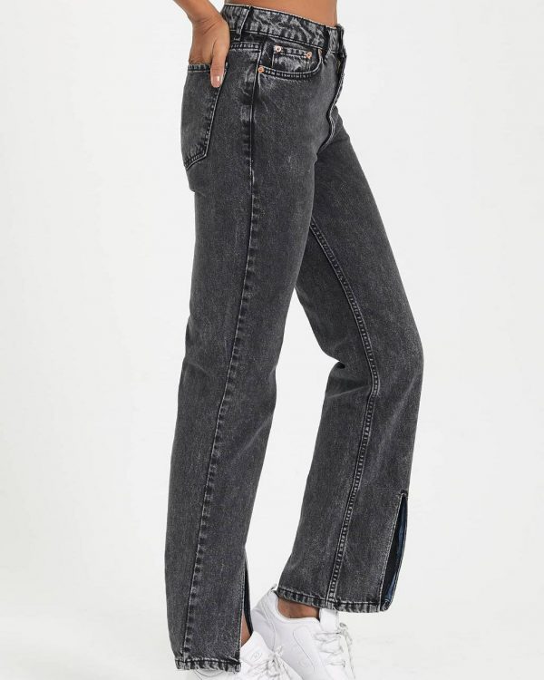 Front Slit - Wide Leg Jeans - Image 3