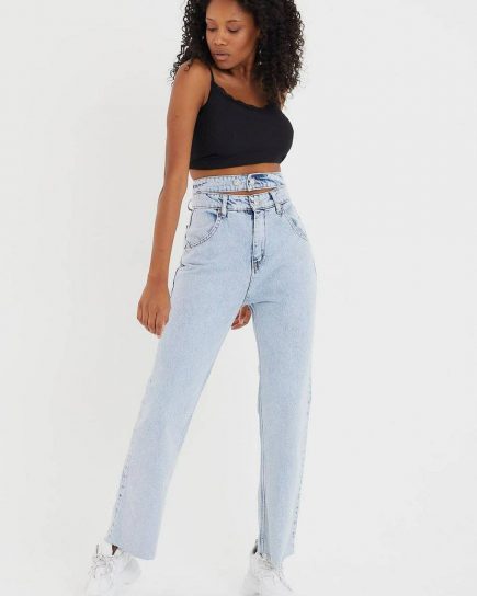 Double Waistband - Wide Leg Jeans