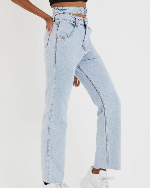 Double Waistband - Wide Leg Jeans - Image 3