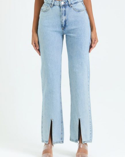 Front Slit - Wide Leg Jeans