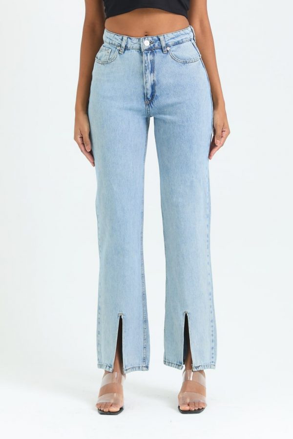 Front Slit - Wide Leg Jeans