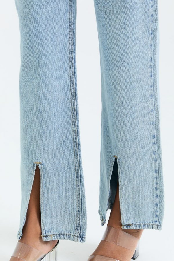 Front Slit - Wide Leg Jeans - Image 2