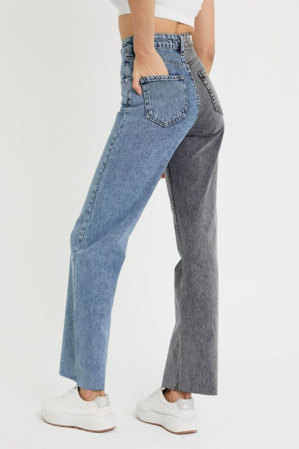 Colourblock Wide Leg Jeans - Image 4