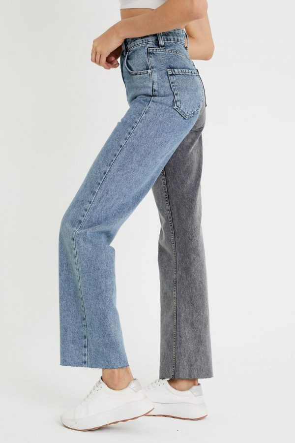 Colourblock Wide Leg Jeans - Image 3