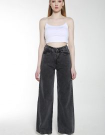 Wide Leg Jeans [ Grey]