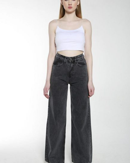 Wide Leg Jeans [ Grey]