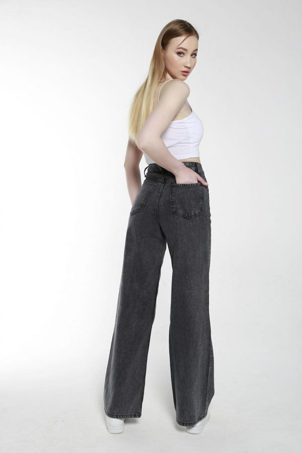 Wide Leg Jeans [ Grey] - Image 2