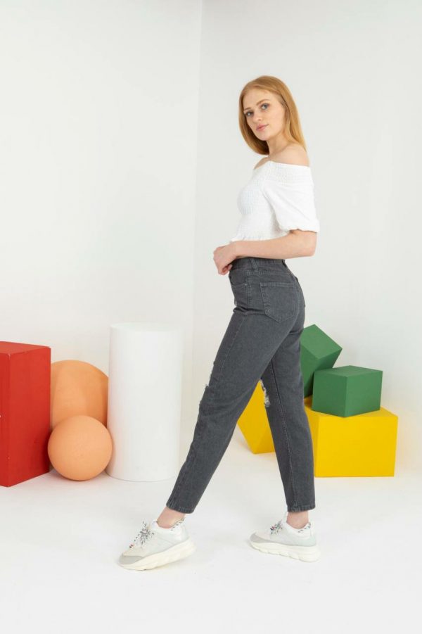 Ripped MoM Jean [GREY] - Image 2