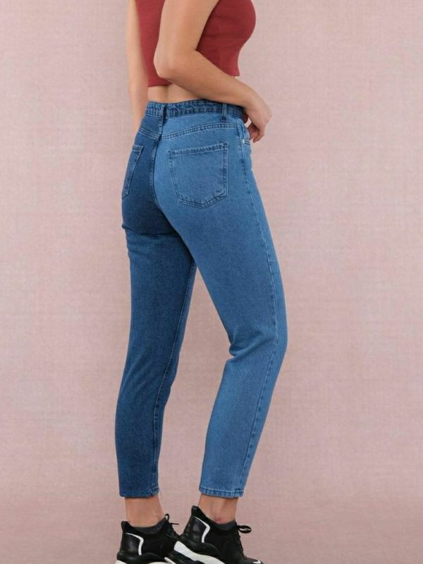 Colourblock MoM FiT Jeans In Blue - Image 3