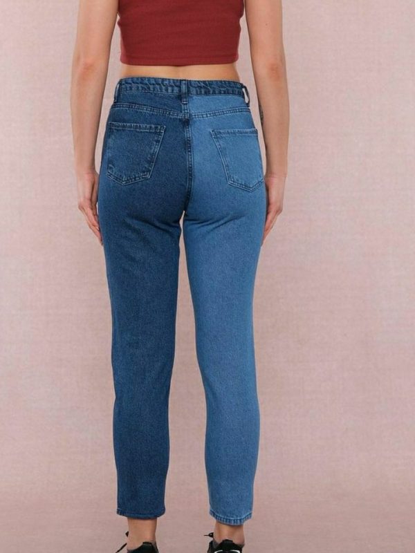 Colourblock MoM FiT Jeans In Blue - Image 4