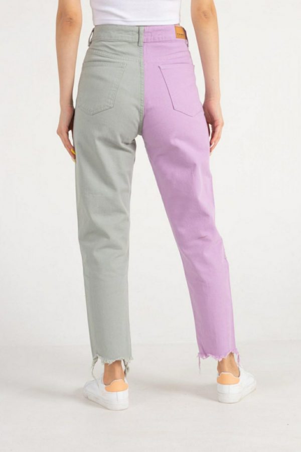 Block Color Ripped MoM Jeans - Image 3