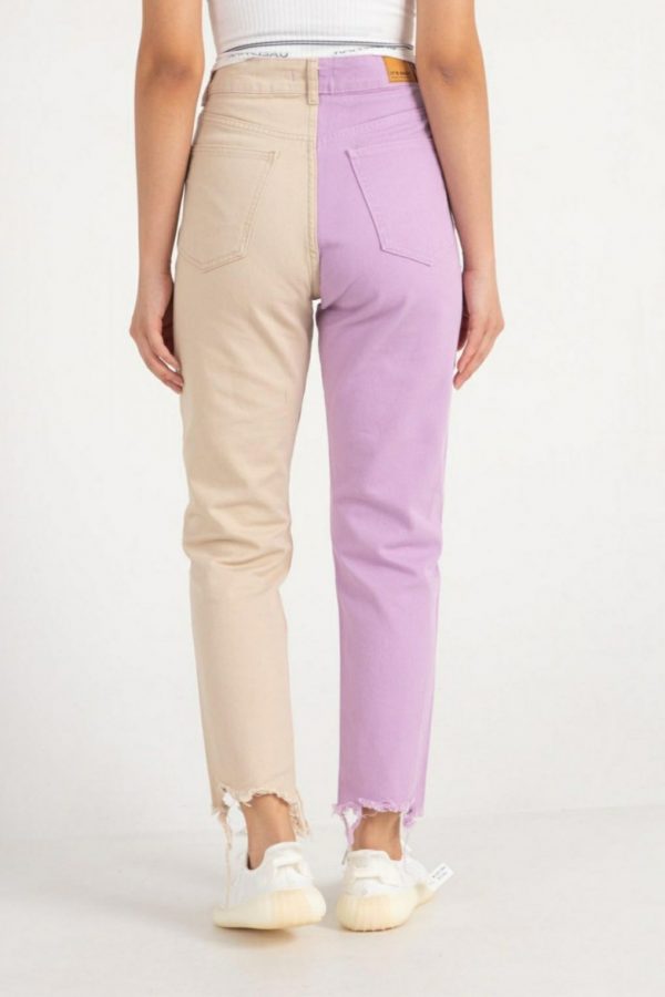 Block Color Ripped MoM Jeans - Image 4
