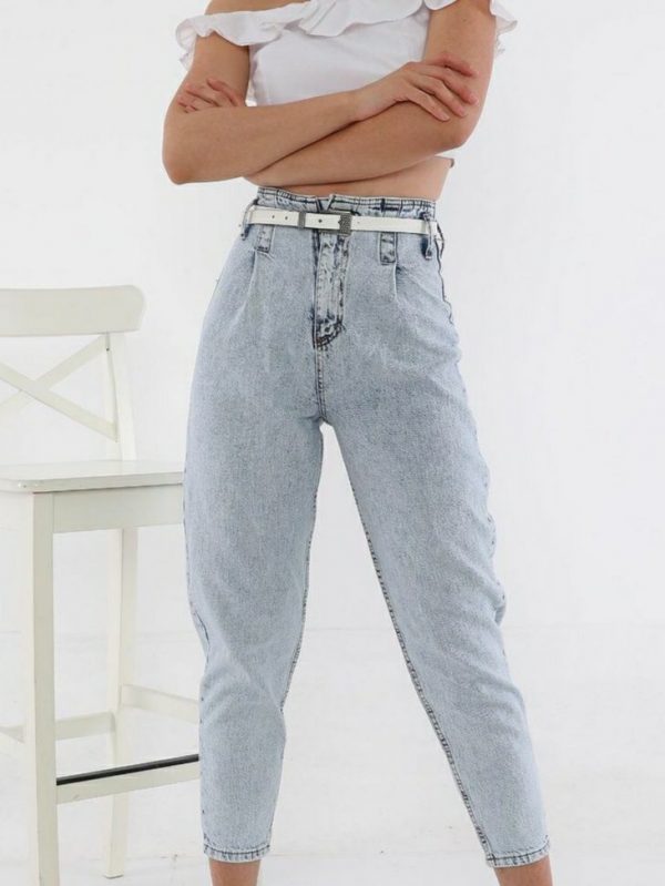 Slouchy Jeans With Belt [SNOW]