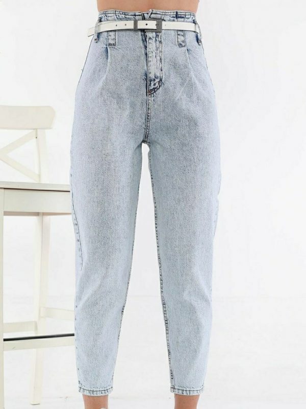Slouchy Jeans With Belt [SNOW] - Image 4