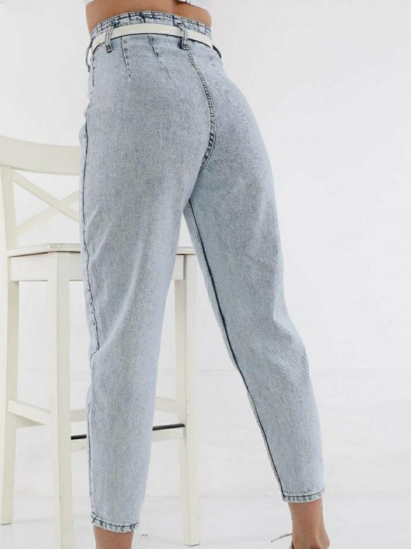 Slouchy Jeans With Belt [SNOW] - Image 3