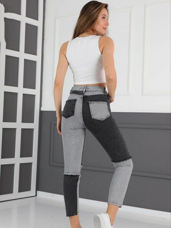 Patchwork Frayed Detail - MoM FiT Jean - Image 2