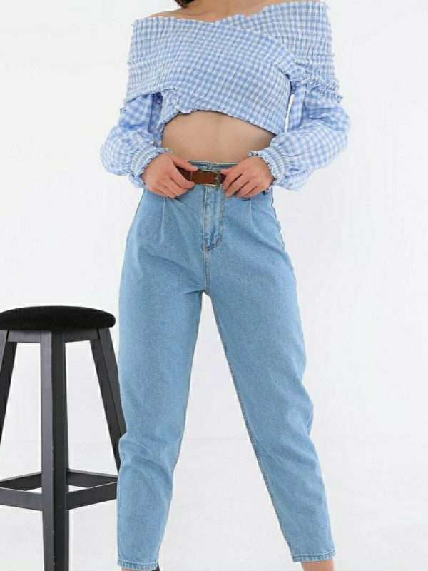Slouch Jeans With Belt [BLUE] - Image 4