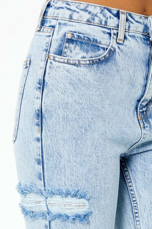 Torn Side Straight Fit Jean [SNOW] - Image 5