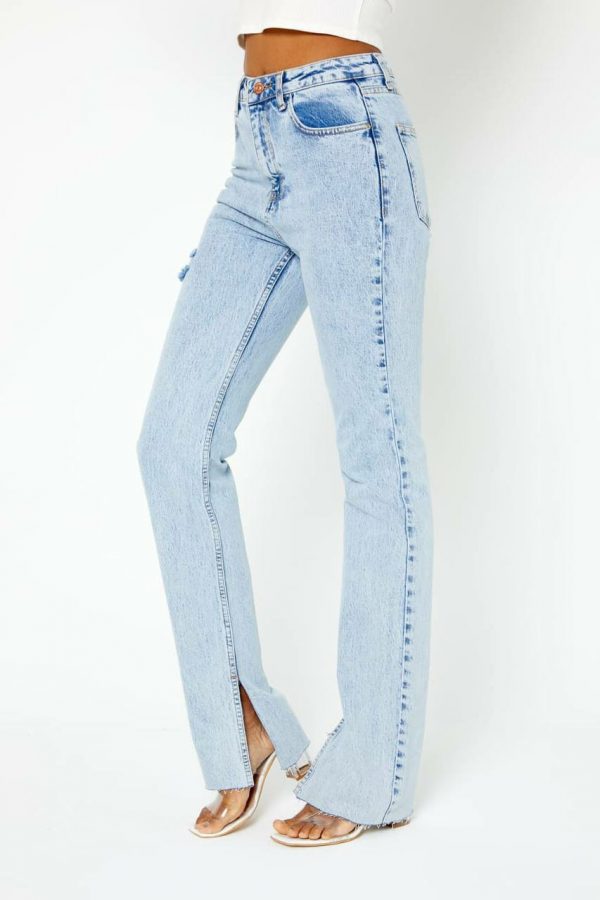 Torn Side Straight Fit Jean [SNOW] - Image 4
