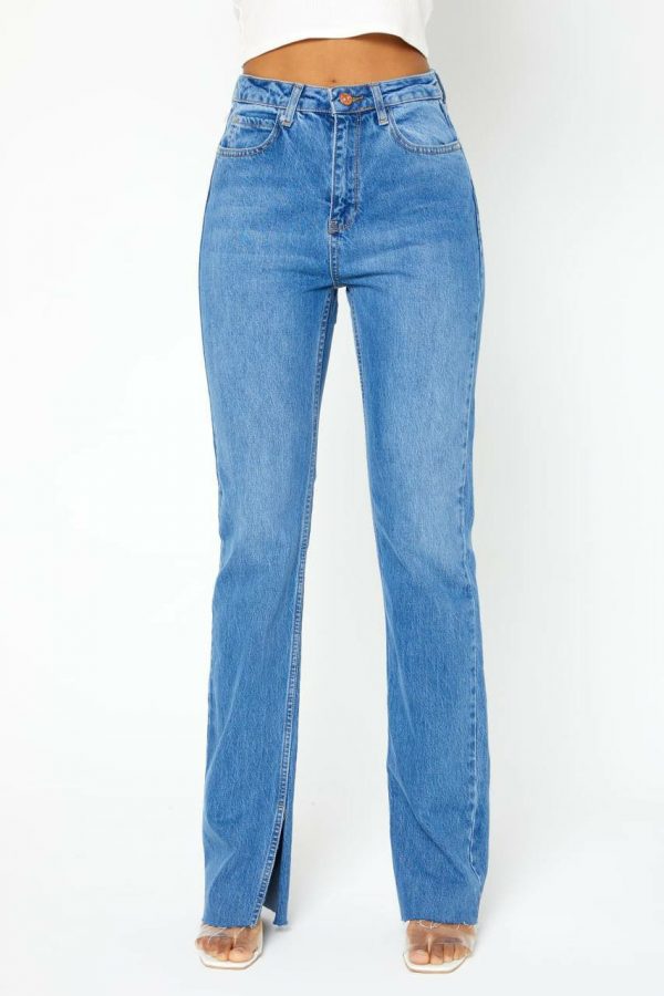 Side Slit - Straight Fit [BLUE]