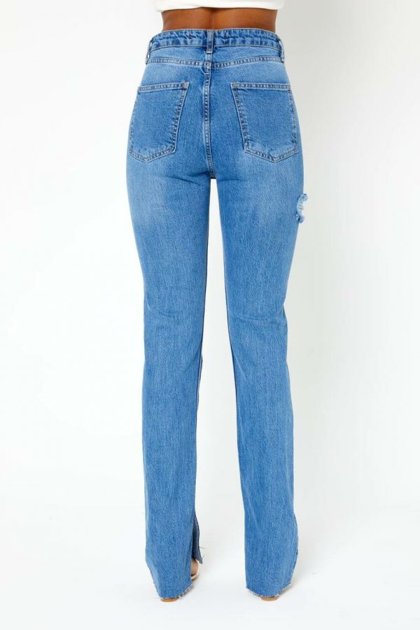 Torn Side Straight Fit Jean - Image 2
