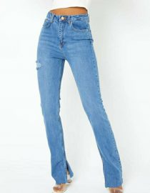 Torn Side Straight Fit Jean