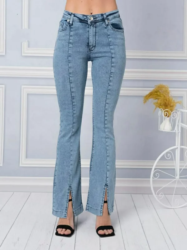 Front Slit Jeans BLUE - Image 2