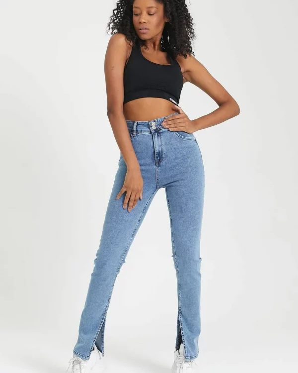 Side Slit Skinny Jeans