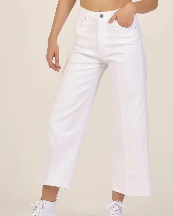 Wide Leg Jeans - White - Image 3